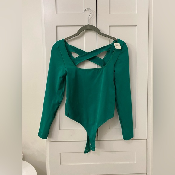 Anthropologie Emerald Green The Viv
Long-Sleeve Bodysuit S/M - Picture 1 of 9